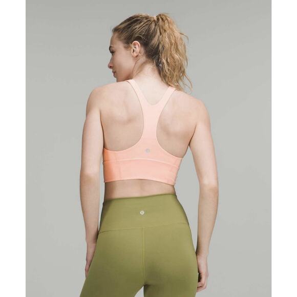 Lululemon Wunder Train Longline Sports Bra 4 Dew Pink Yoga Pilates Athleisure - Picture 2 of 9
